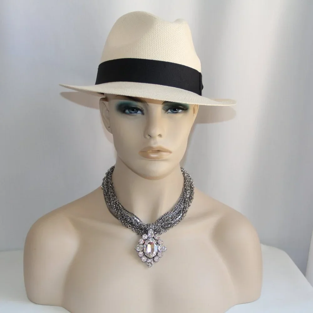 RARE Rodrigo Otazu Crystal Silver Statement Necklace - Picture 5 of 16